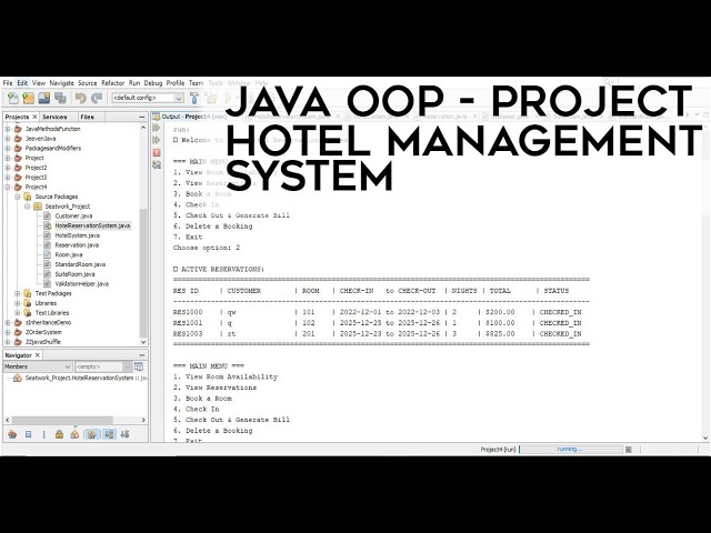 Hotel Reservation System - Java OOP Project | Console Application