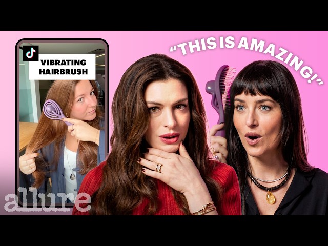 Anne Hathaway & Dakota Johnson React to TikTok Trends | Allure