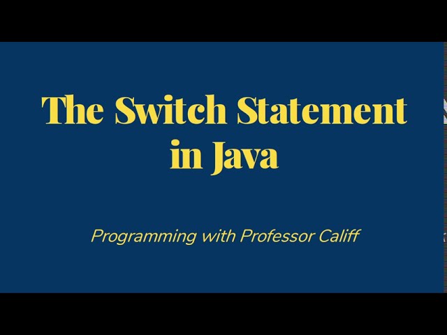 Switch Statement in Java