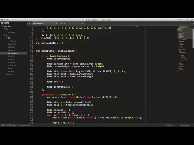 Asteroids #3   HTML5 Game Programming Tutorial javascript