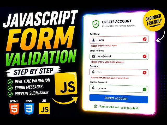 JavaScript Form Validation Tutorial | Build a Login Form from Scratch