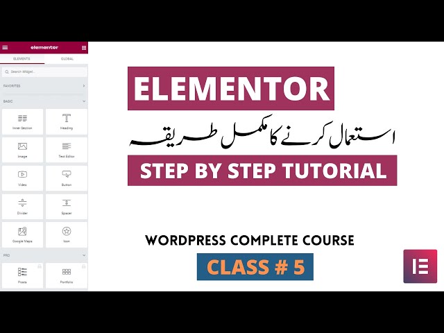 Elementor Tutorial in Urdu - Hindi 2023 | Elementor WordPress tutorial full Course