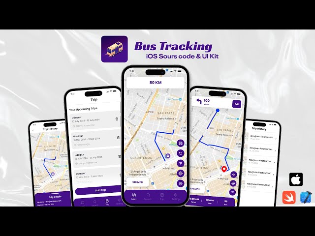 🚍 Bus Tracker – Real-Time GPS Bus Tracking iOS Source Code & ui kit
