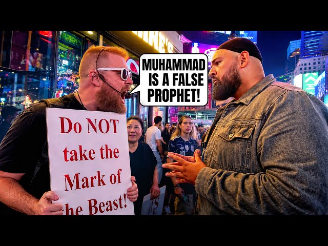 Christian Hate Preacher Confronted By Giant Muslim In NYC THEN THIS HAPPENS! 