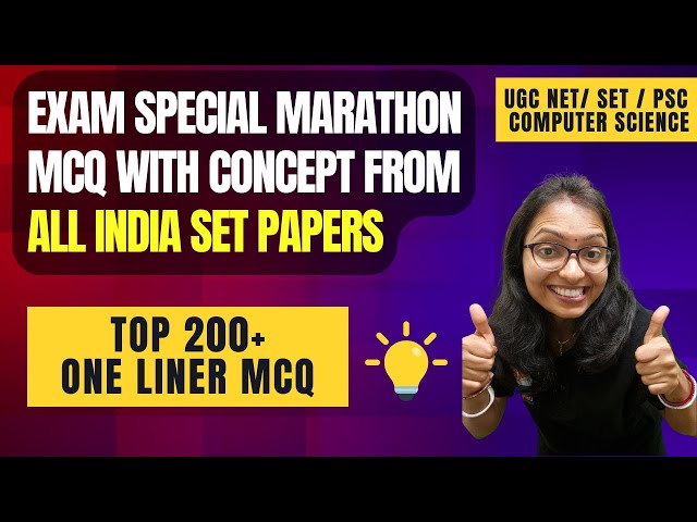 Marathon:Top 200 One Liner MCQs of Computer Science|Top Frequently Asked MCQs for UGC NET|SET|PSC CS