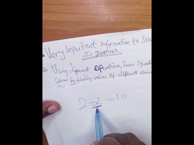 Very important informmation to solve Linear Equations 