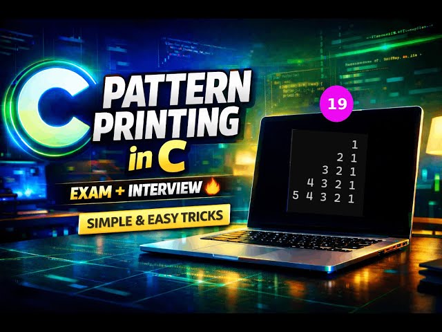 Pattern Printing in C |Pattern - 19| Simple & Easy Tricks 🔥 | Exam & Interview @KipiLearn