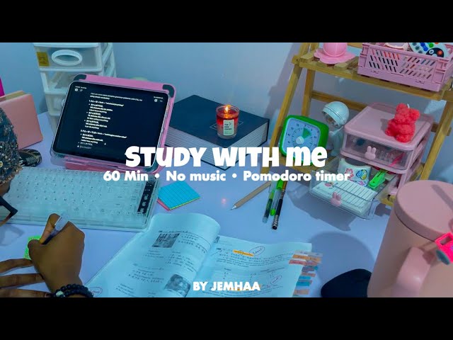 60-Min Study With Me | Chinese Student | Keyboard Sounds & iPad Note-Taking 