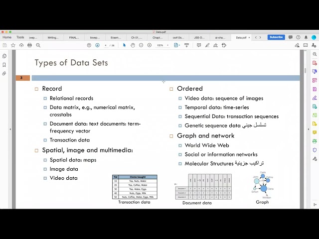 التنقيب عن البيانات Data Mining   week 2   Data   Lecture part 1