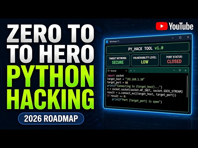 Master Ethical Hacking with Python in 2026! 🐍💻 Start your Zero to Hero journey today. #cybersecurity
