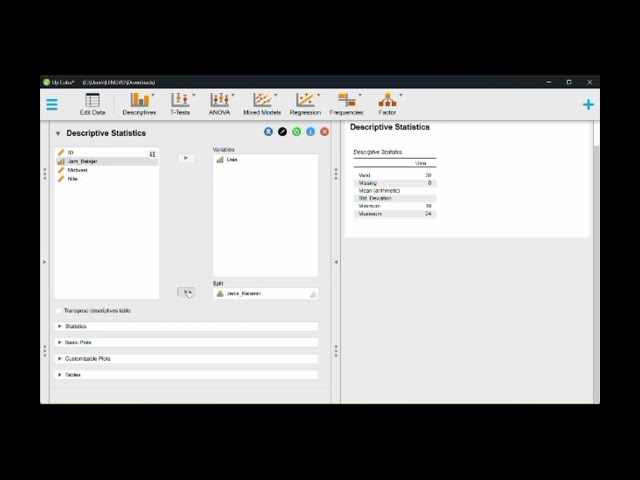 TUTORIAL SINGKAT CARA PENGGUNAAN APLIKASI JASP ( DESTRIDA HASUGIAN)