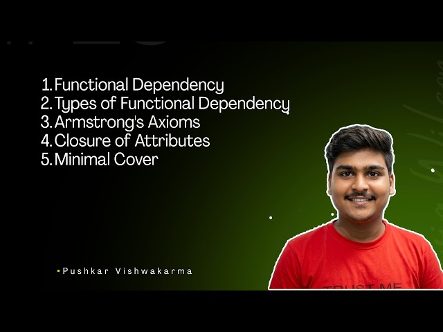 DBMS Day 8 | Functional Dependency | Armstrong's Axioms, Closure of Attributes & Minimal Cover 🚀