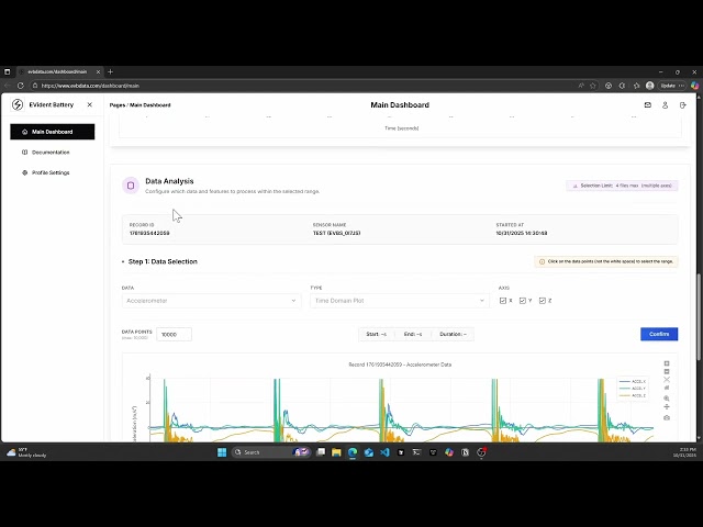 EVident Battery Vibration Sensor 14. Data Analysis on EVBData Portal