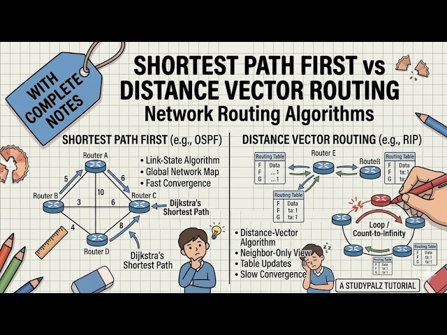 Shortest Path First vs Distance Vector Routing | Network Routing Algorithms