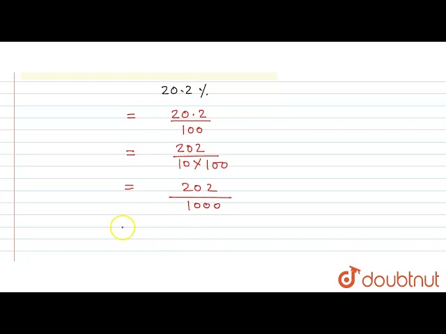 Exprese los siguientes porcentajes como decimales: 20,2 % | 6 | PORCENTAJE | MATEMÁTICAS | ICSE |...