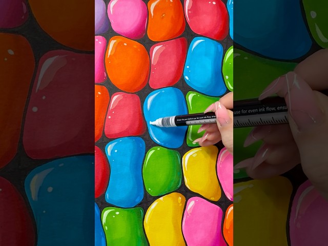 PAINTING the VIRAL TECHNIQUE🔥 (JELLY Effect)✨#drawing #tutorial