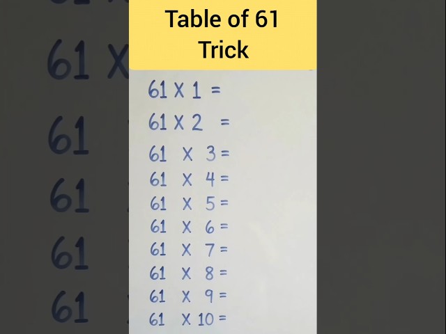 Easiest Trick to Remember Table of 61! 🧠 Fast Math Hack #shorts #math #mathtricks
