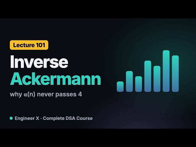 Inverse Ackermann Function α(n) Explained: Why Union-Find Is Nearly Constant | DSA Course L101