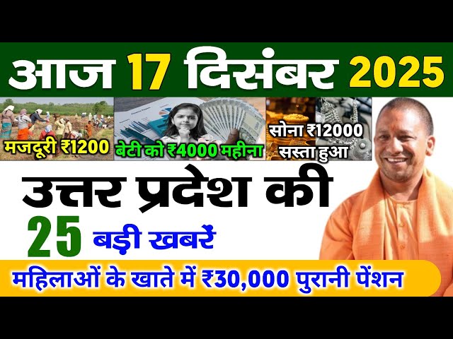 16 December 2025 Up News Uttar Pradesh Ki Taja Khabar Mukhya Samachar Yogi samachar Up News Hindi