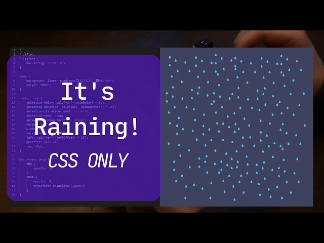 ASMR Coding - Rain Effect (CSS & HTML Only) - No Talking | Rainy Ambience