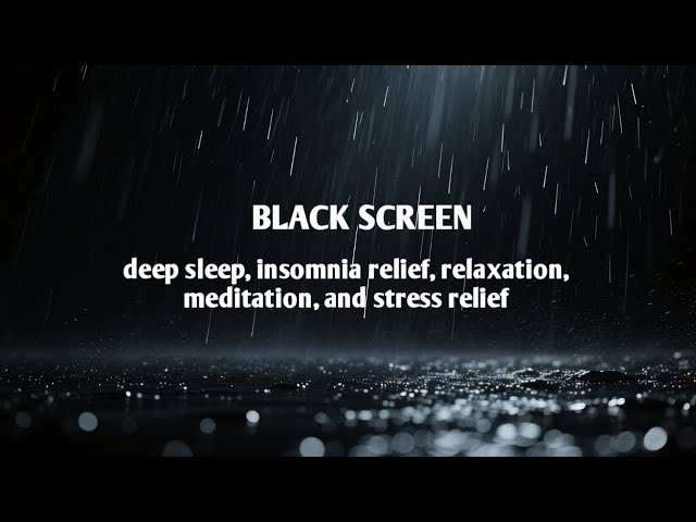 Heavy Rain Black Screen ASMR | Sleep Fast • No Thunder