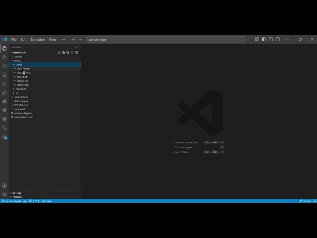 IBM zDevOps demo git clone branch build merge WITH vsc