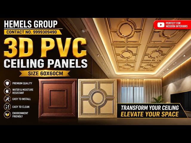 ✨ Elevate Your Ceiling with 3D PVC Panels