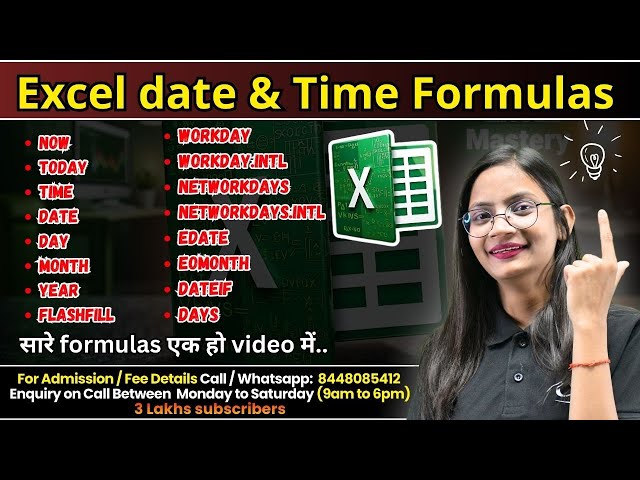 Date & Time Formulas in MS Excel | How to Use MS Excel Formulas Now, Date Time, DateIF, Days | CTA