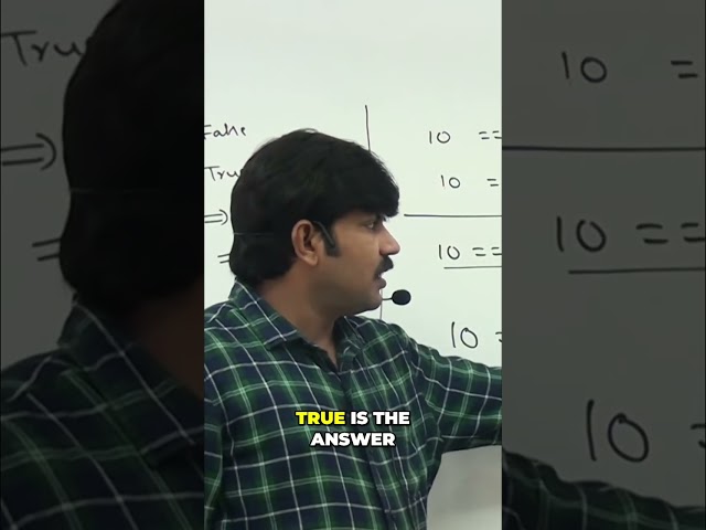 Equality Operators Explained: True vs. False Comparisons #shorts