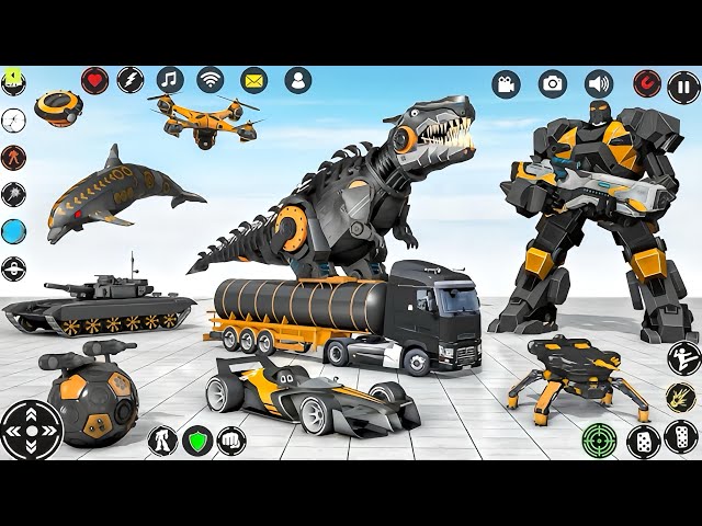 Dolphin Robot Transform Wars: Car Drone Flying Robot Fighting Game - Android Gameplay