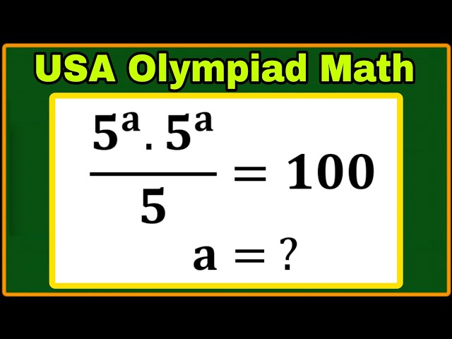 USA| Can You Solve This Hardest Olympiad Math Problem| Find the value of 'a'? 