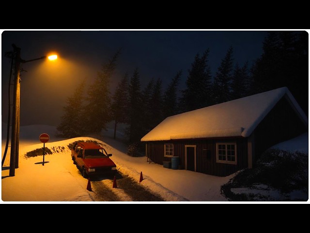 The Soundest I've Ever Slept: Spatial Snowstorm at a Lamplit Cabin in the Pines | Windy ASMR