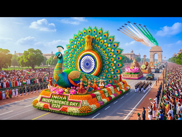 🇮🇳 Desfile floral del Día de la Independencia de Delhi 2026 🌸 Exhibiciones florales gigantes y gr