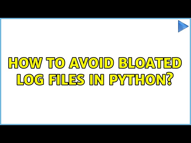 How to avoid bloated log files in Python?
