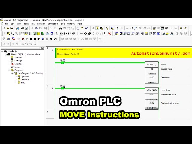 Move Instructions in Omron PLC - Tutorials for Beginners