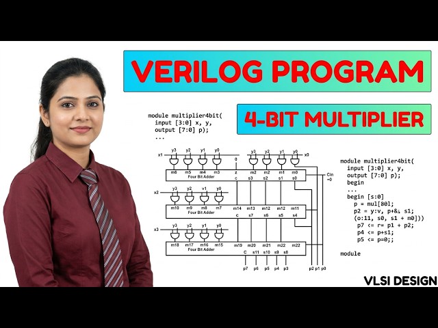 4 bit multiplier program using verilog