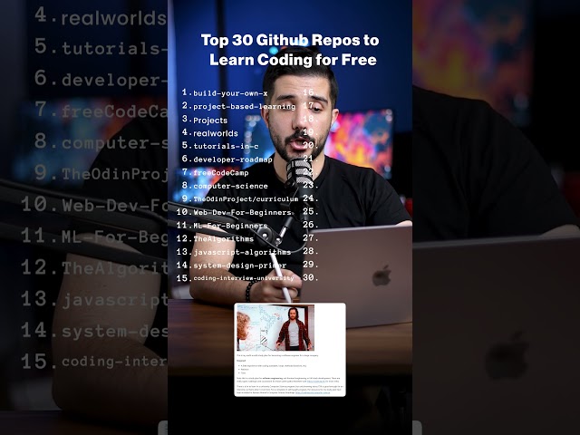 Top 30 github repos to learn coding for free