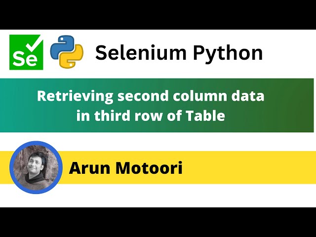 Retrieving second column data in third row of Table using Selenium Python (Selenium Python)