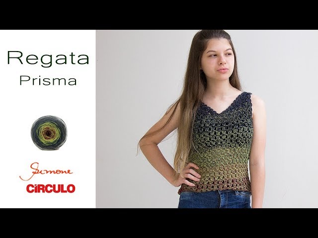 Crochet Tank Top with Prisma Yarn Step-by-step class by Prof. Simone Eleotério