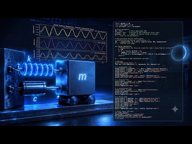 Mastering Dynamic Systems: Fourier Series, SDOF Vibrations & Python Simulation