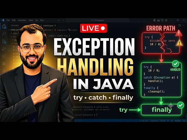 Exception Handling in Java | try, catch, finally, throw & throws Explained