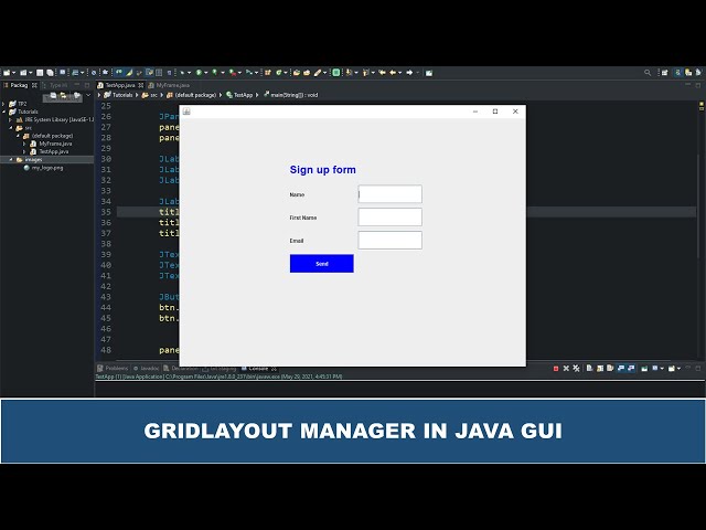 Java GUI Crash Course Tutorial #9 - GridLayout Manager explained using Java swing