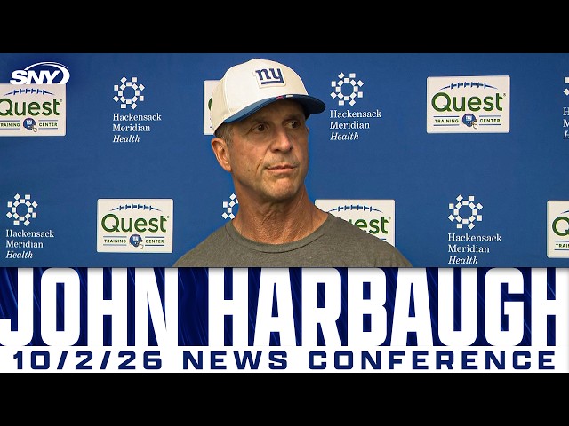 Giants coach John Harbaugh on practice balance between quarterbacks Jameis Winston & J.J. McCarthy