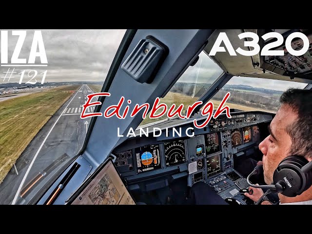 A318 EDI 🇬🇧 Edinburgh | LANDING 24 | 4K Cockpit View | ATC & Crew Communications