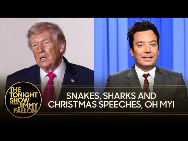 Trump's Talks Snakes, Sharks and an Ivanka Look-Alike in Christmas Speech | The Tonight Show