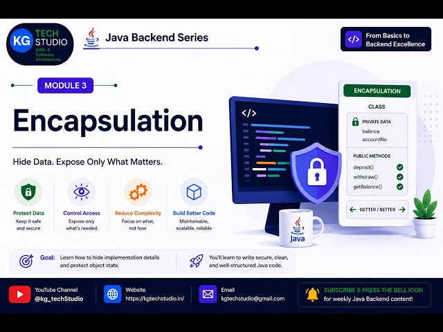 Java Encapsulation Explained | Protect Your Data with OOP | Core Java Masterclass | Module 3