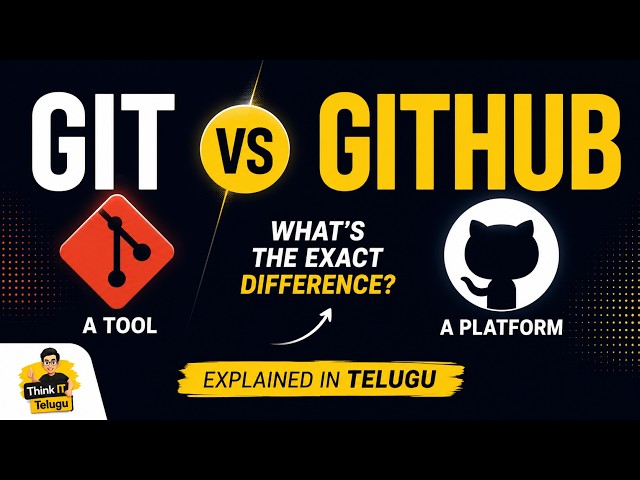 Git vs GitHub Explained in Telugu | Exact Difference for Beginners (2026)