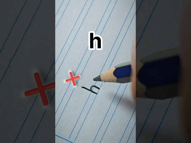 Stop Writing *h* Like This ❌ Try This ✍️✨ #shorts #calligraphy #tutorial #reels #alphabet #drawing