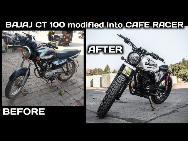 BAJAJ CT 100 modified into CAFE RACER | TRIUMPH CAFE RACER