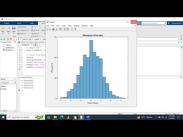 How to MATLAB code to plot histogram | MATLAB Coding Skills